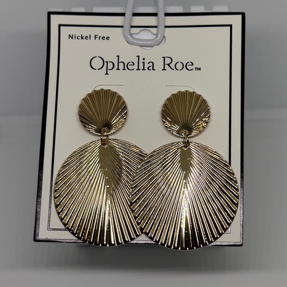 Ophelia Roe Gold Shell Earrings - Picture 2 of 2